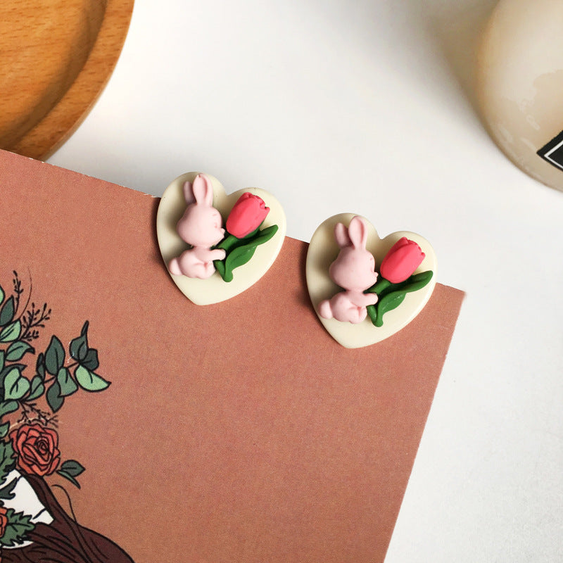 Sweet Bunny Tulip Earrings