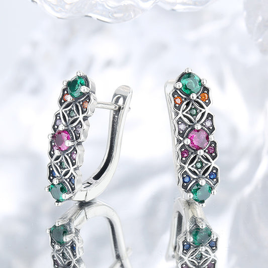 "I'm Different" - Vintage Colorful Zircon Earrings
