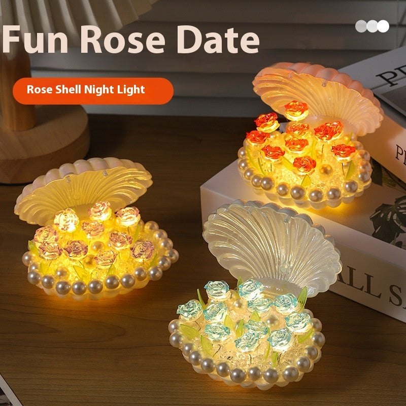 DIY Shell Rose Night Light