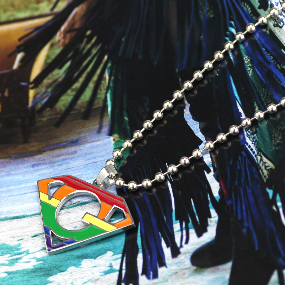 "Super Rainbow" - Geometric Unisex Pendant Necklace