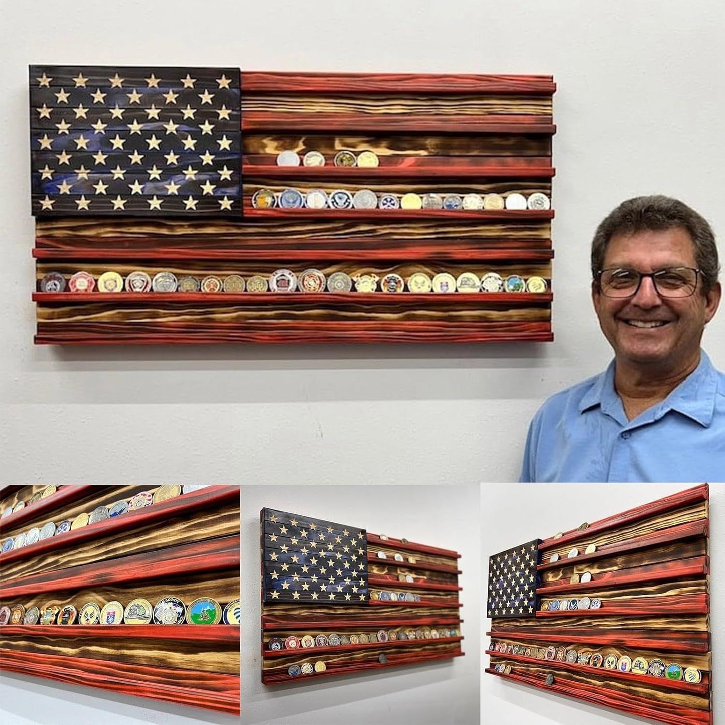 Wooden American Flag Craftwork