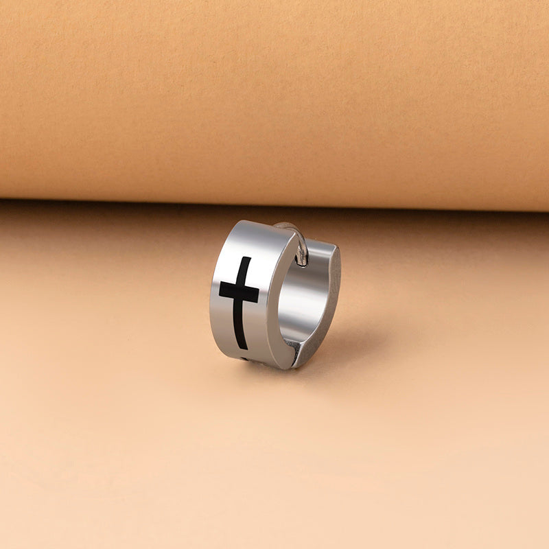 Stainless Steel Cross Stud Earrings