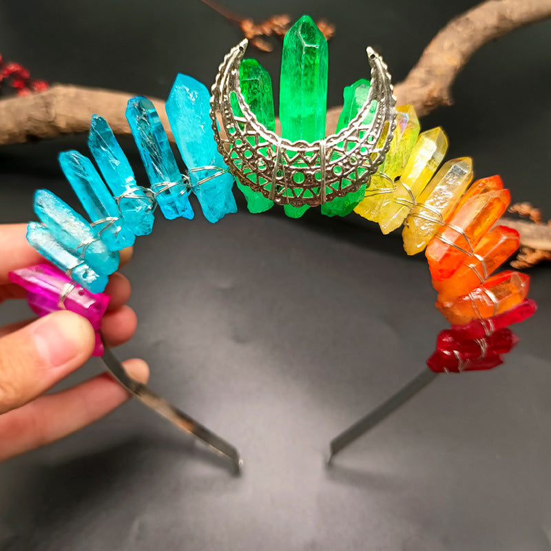 Rainbow Crystal Crown Hairband