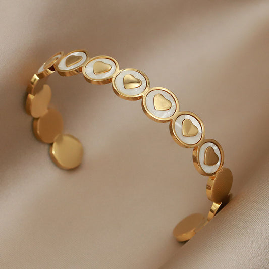 Love Heart Adjustable Opening Bracelet