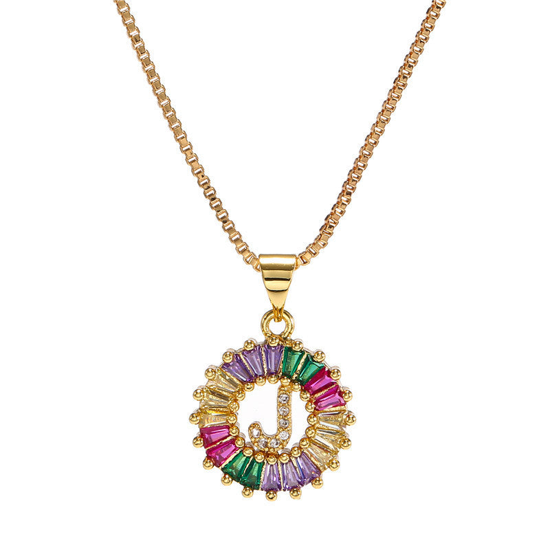"Rainbow Letter" - Stainless Steel Pendant Necklace
