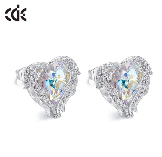 "Guardian Angel" - Iridescent Diamond Stud Earrings