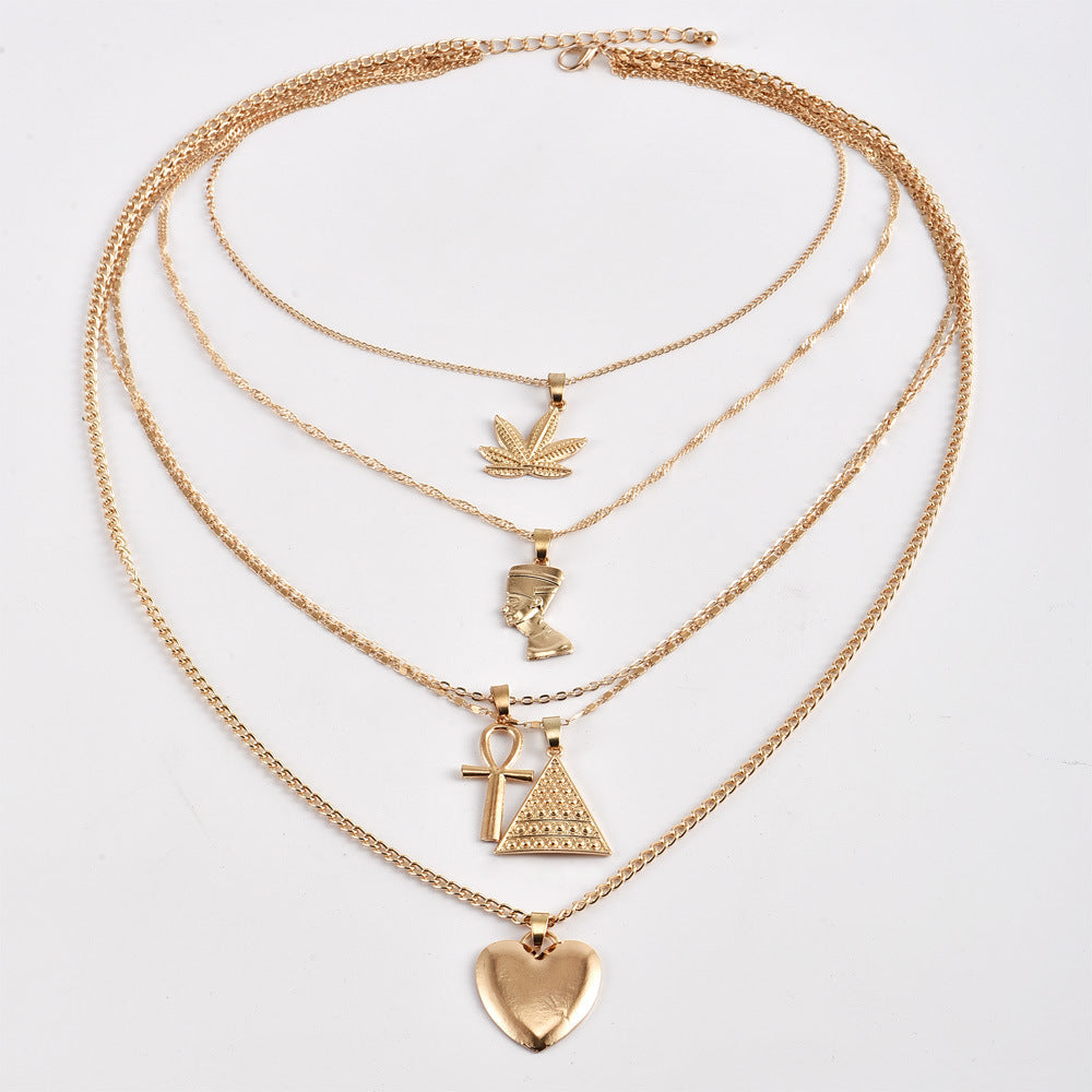 "Pyramid Love" - Pendant Multilayer Necklace