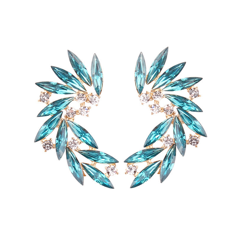 Alloy Diamond Feather Ear Cuffs
