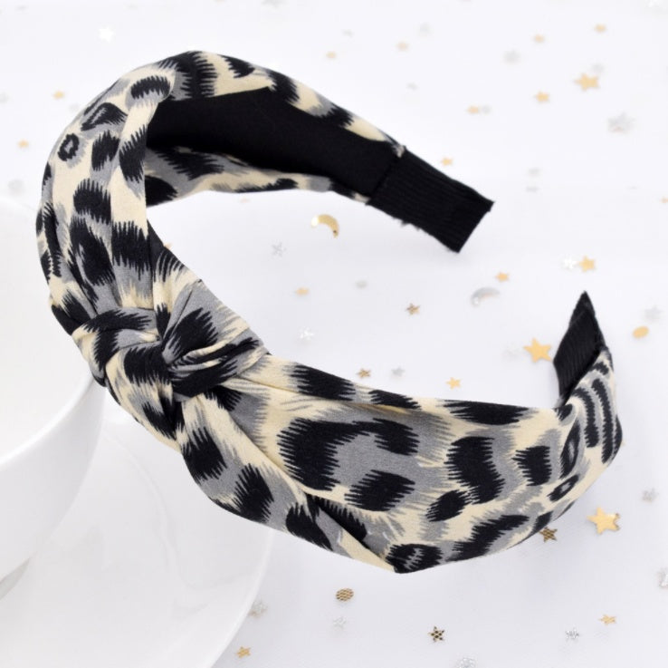 Leopard Print Cross Knotted Headband