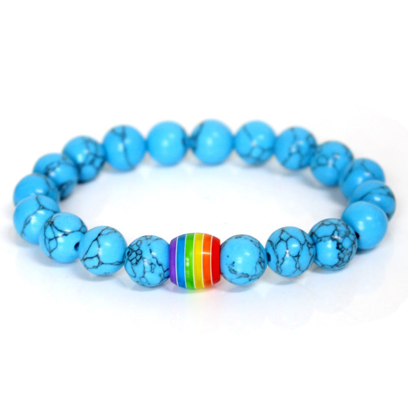 Natural Stone Rainbow Beaded Bracelets