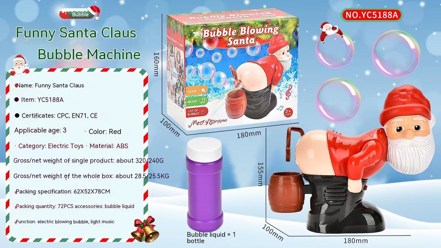 Electric Musical Santa Claus Blowing Bubbles Machine