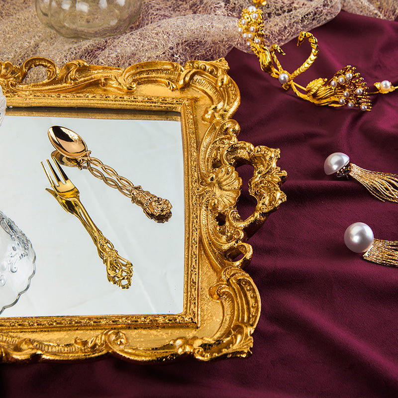 Retro Resin Mirror Tray