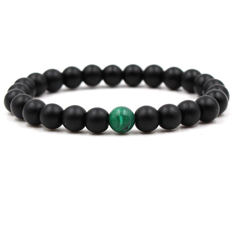 Classic Black Matte Green Malachite Bracelets