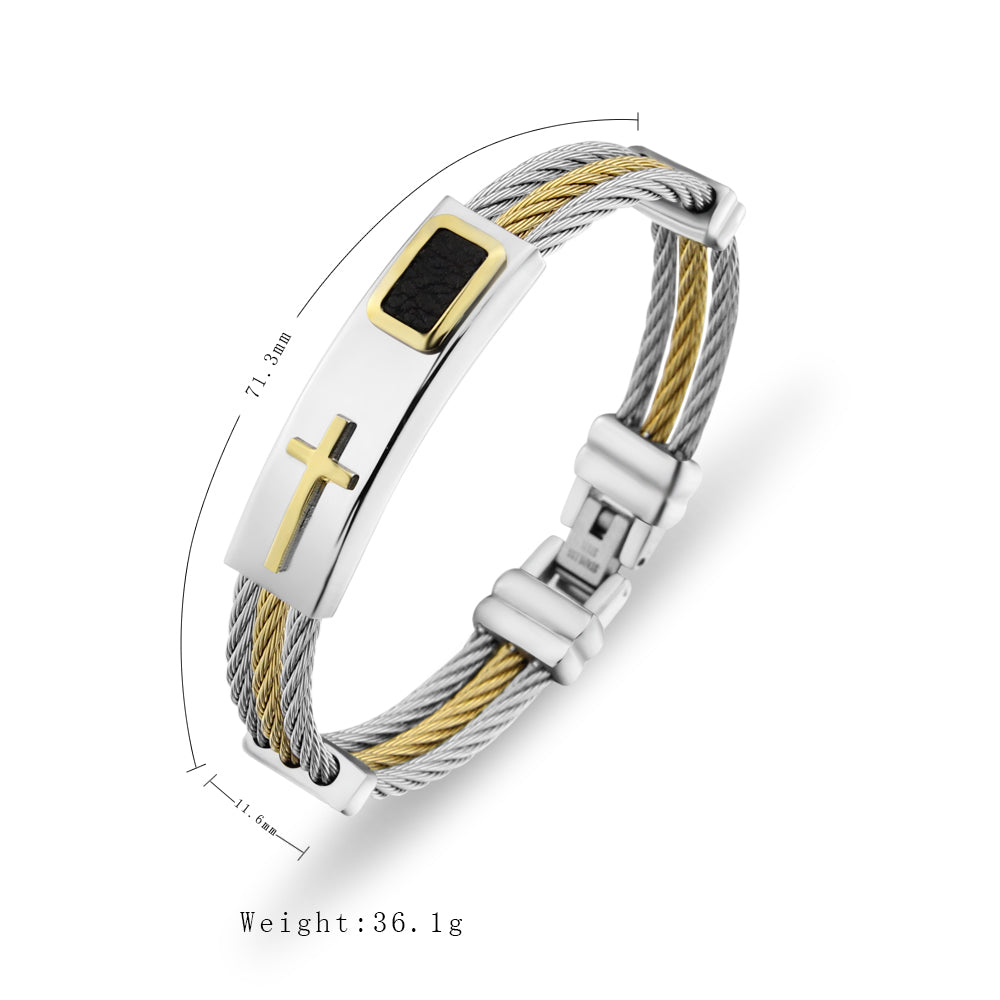 Stainless Steel Three Rows Wire Chain Bracelets