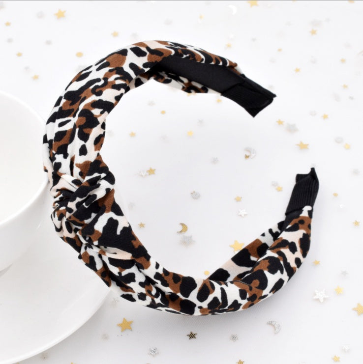Leopard Print Cross Knotted Headband