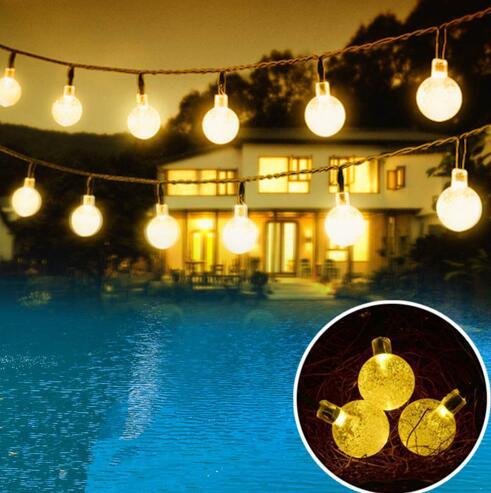 Solar Crystal LED String Lights - Waterproof