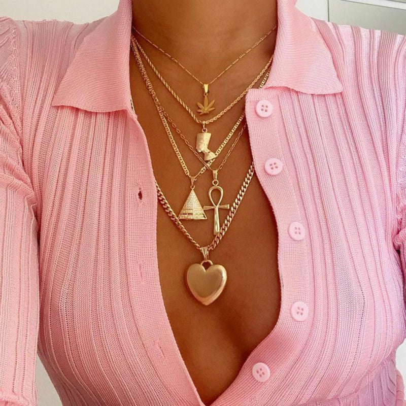 "Pyramid Love" - Pendant Multilayer Necklace