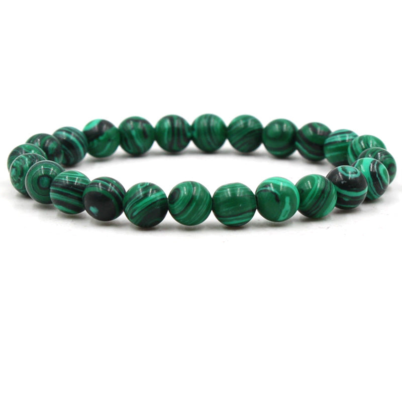 Classic Black Matte Green Malachite Bracelets