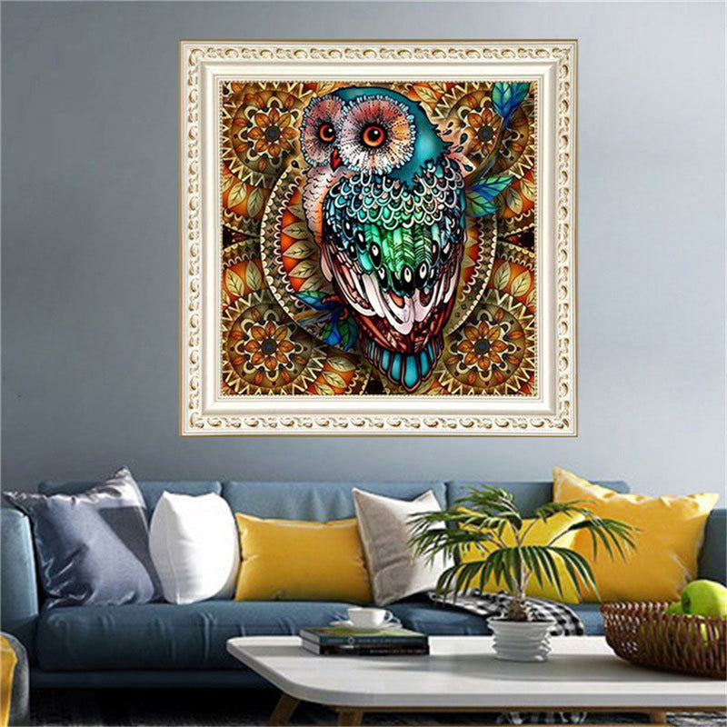 DIY 5D Diamond Owl Painting
