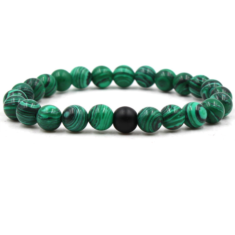 Classic Black Matte Green Malachite Bracelets