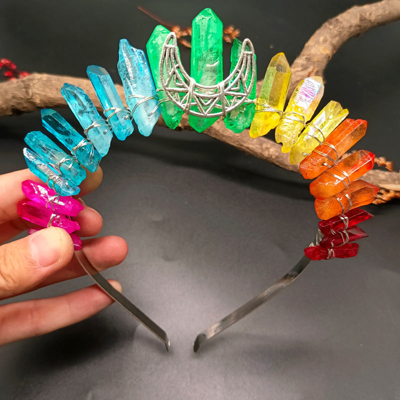 Rainbow Crystal Crown Hairband