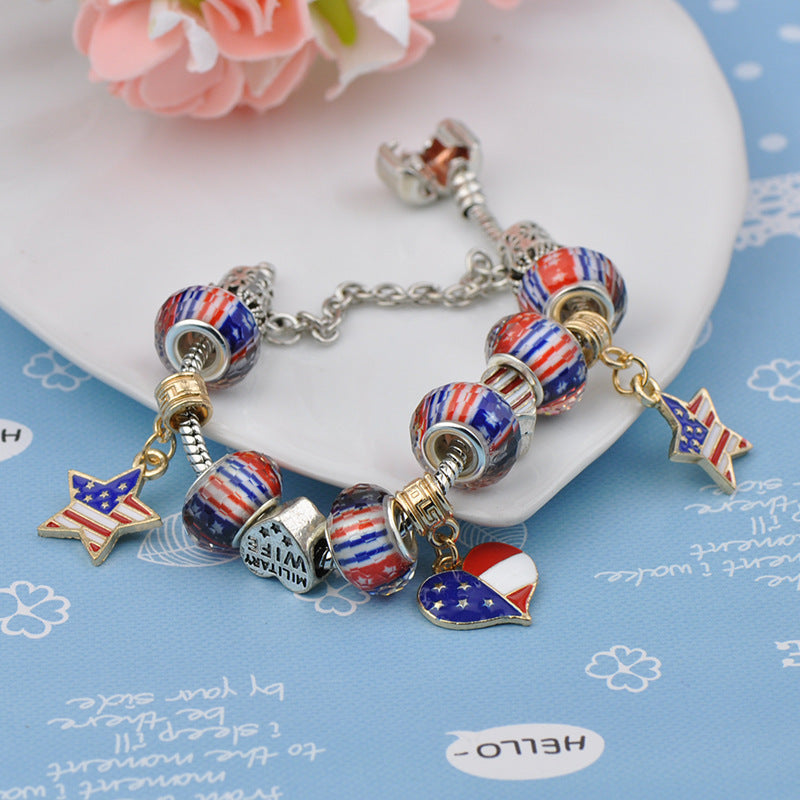 "Braveheart" - Patriotic Flag Charm Bracelet