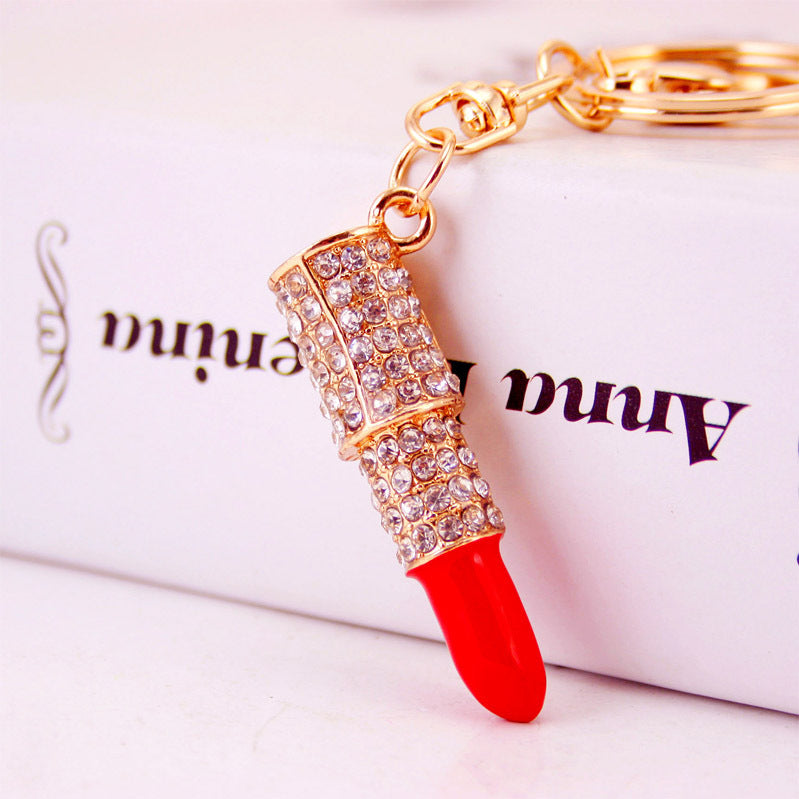 Rhinestone Lipstick Keychain