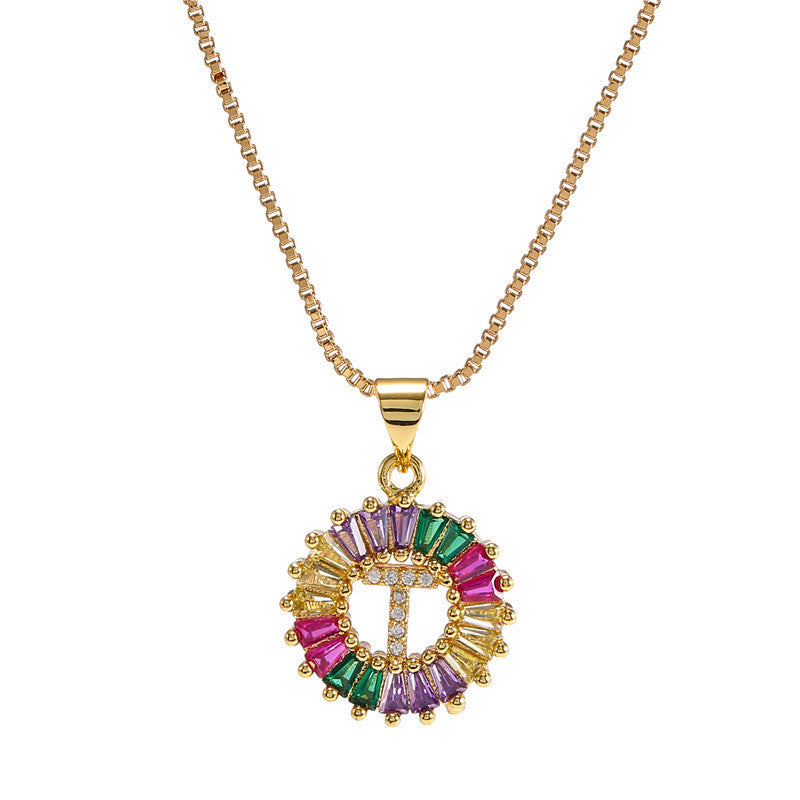 "Rainbow Letter" - Stainless Steel Pendant Necklace