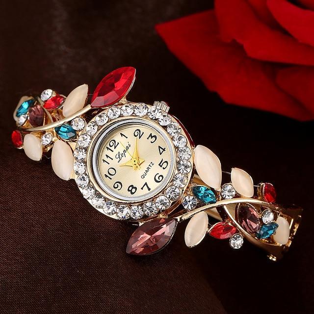 "Old Flower" - Crystal Women's Bracelet Watch