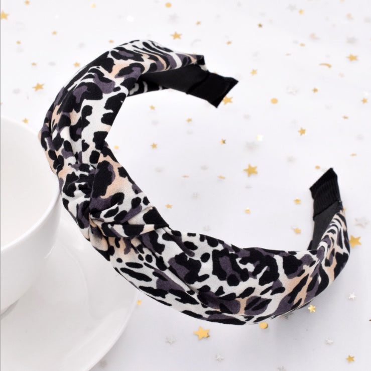 Leopard Print Cross Knotted Headband