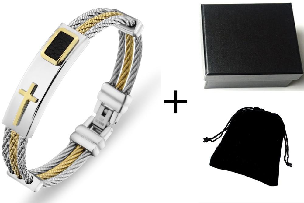 Stainless Steel Three Rows Wire Chain Bracelets