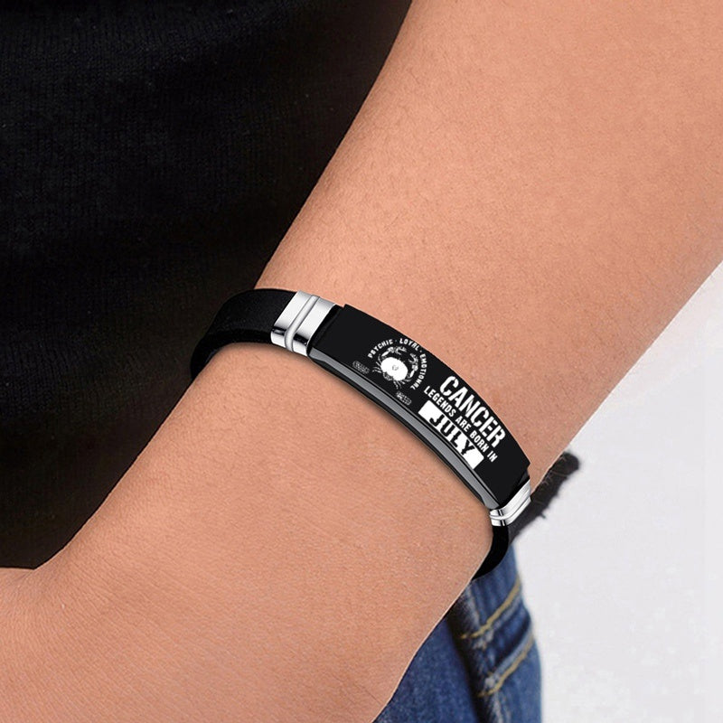 "What's Your Zodiac?" - Bracelet Gift For Women/Men (Black)