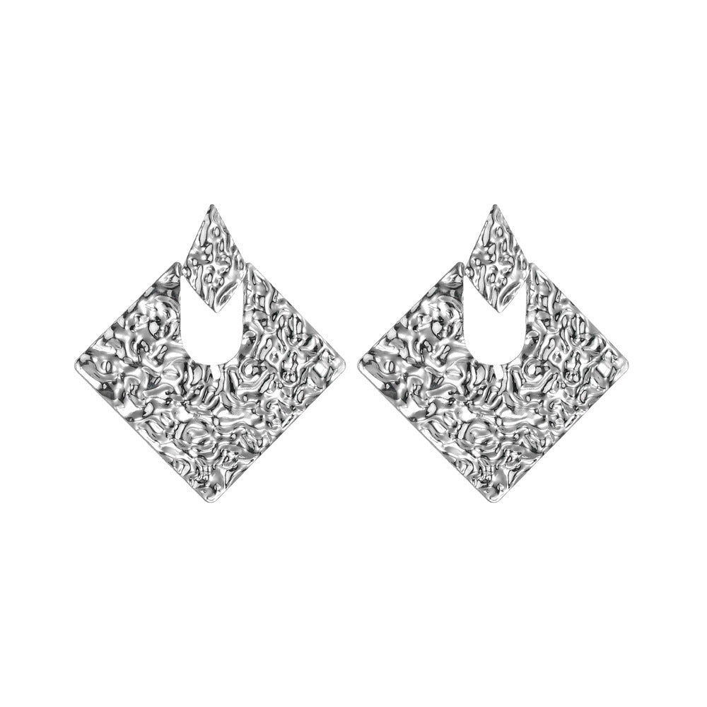 Alloy Rhombus Irregular Earrings