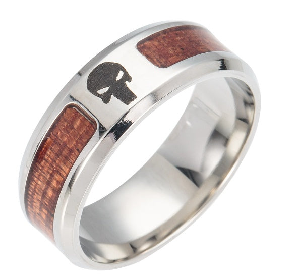 Wooden Stainless Steel Symbolic Rings