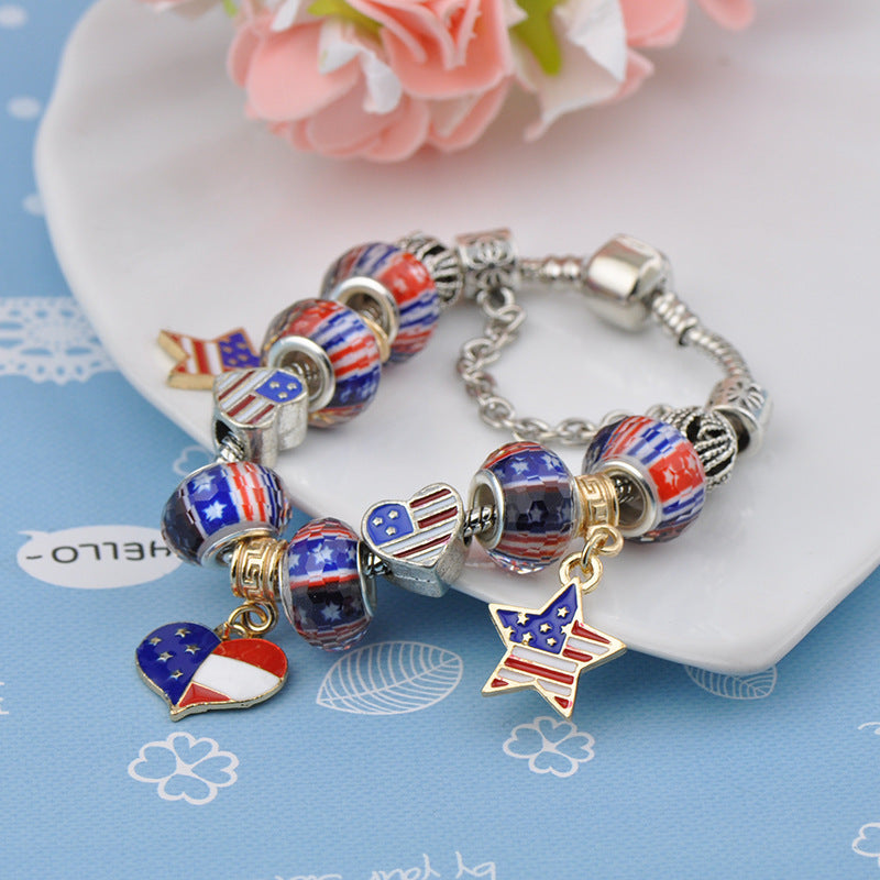 "Braveheart" - Patriotic Flag Charm Bracelet