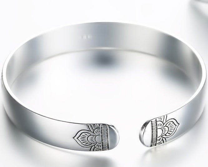 Copper Silver-plated Lotus Healing Bracelet