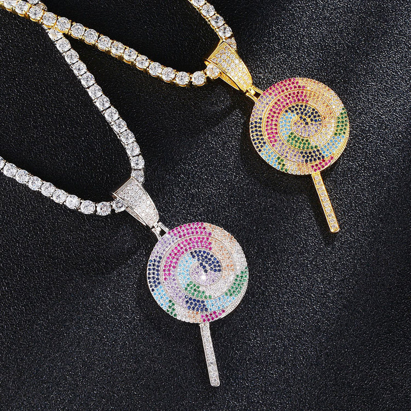 Rainbow Lollipop Pendant Necklace