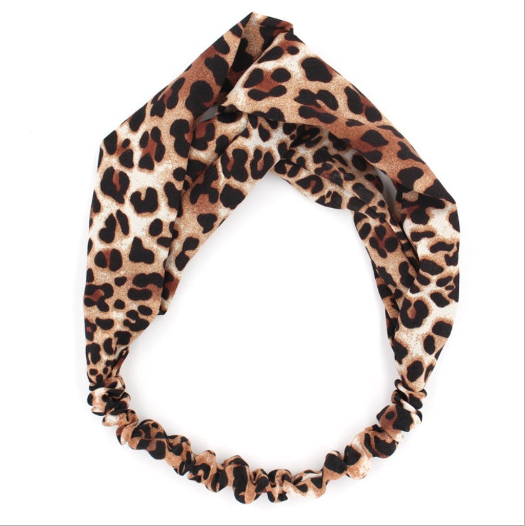 Leopard Print Cross Knotted Headband
