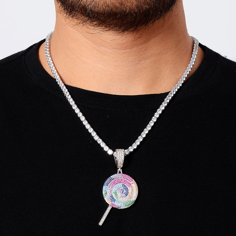 Rainbow Lollipop Pendant Necklace