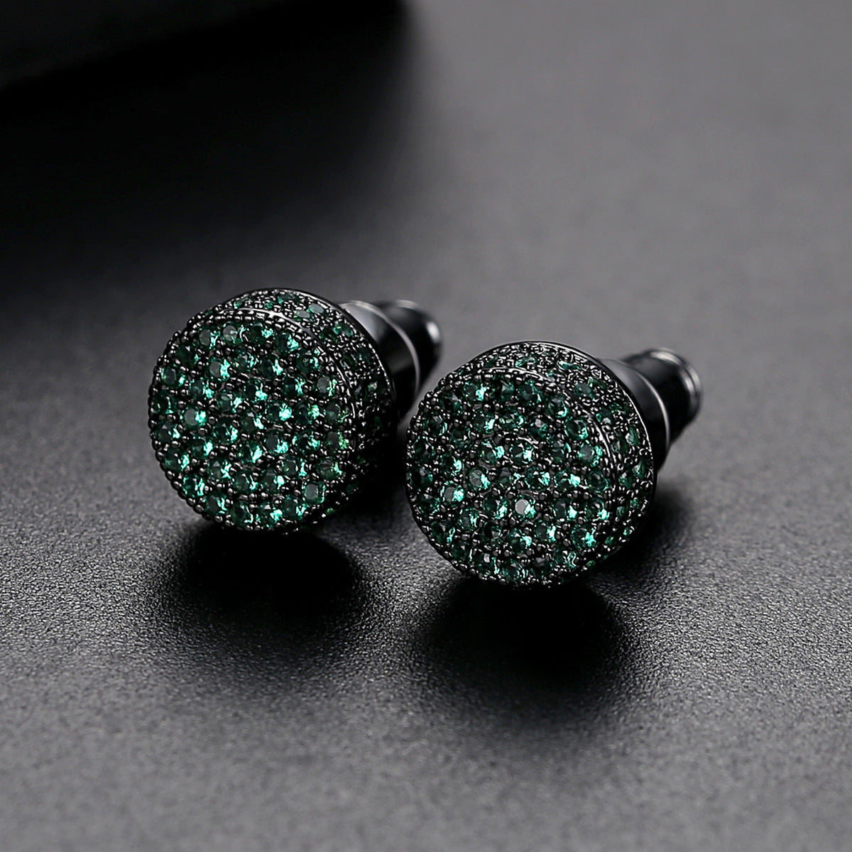 9MM Crystal Barbell Earrings For Men