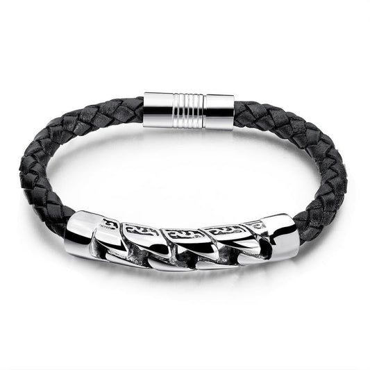 Woven Leather Hand Rope Bracelet
