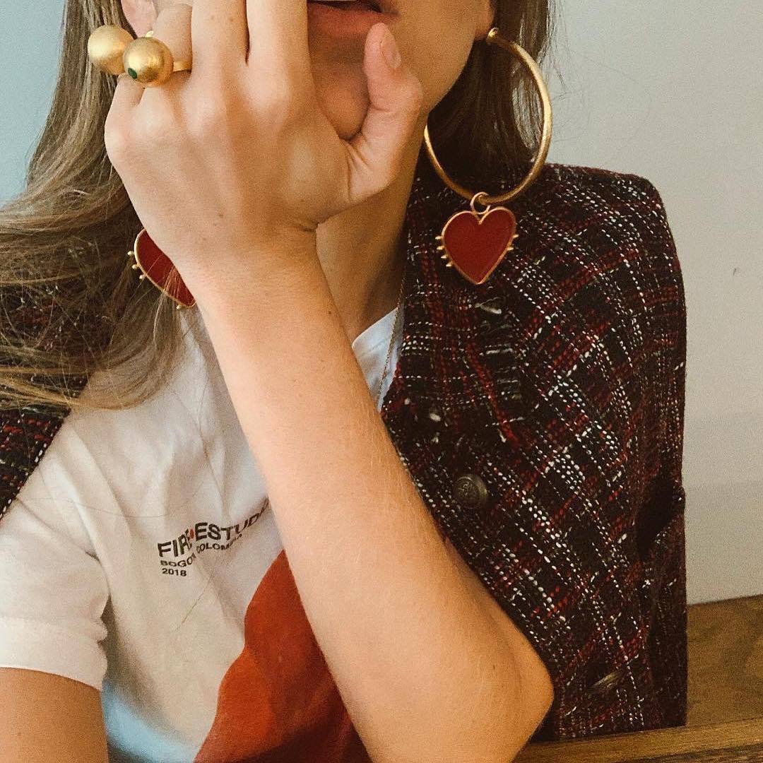 "Heart on My Sleeve" - Gold Hoop Earrings