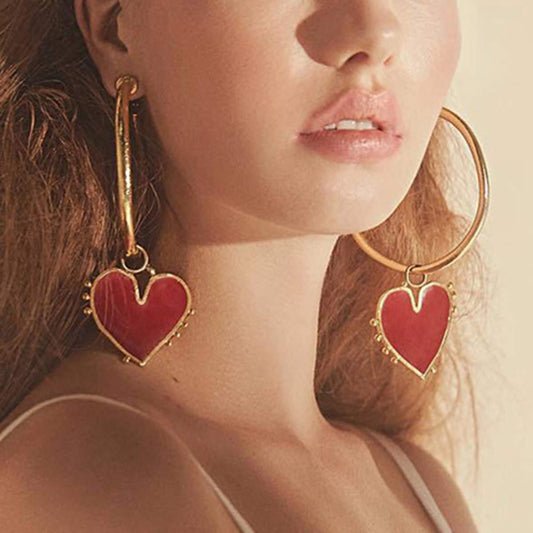 "Heart on My Sleeve" - Gold Hoop Earrings