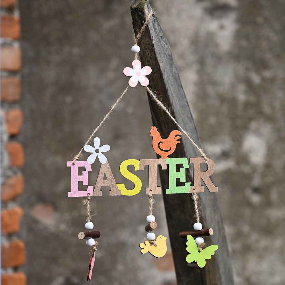 Wooden Nordic Easter and Spring Hanging Plaques
