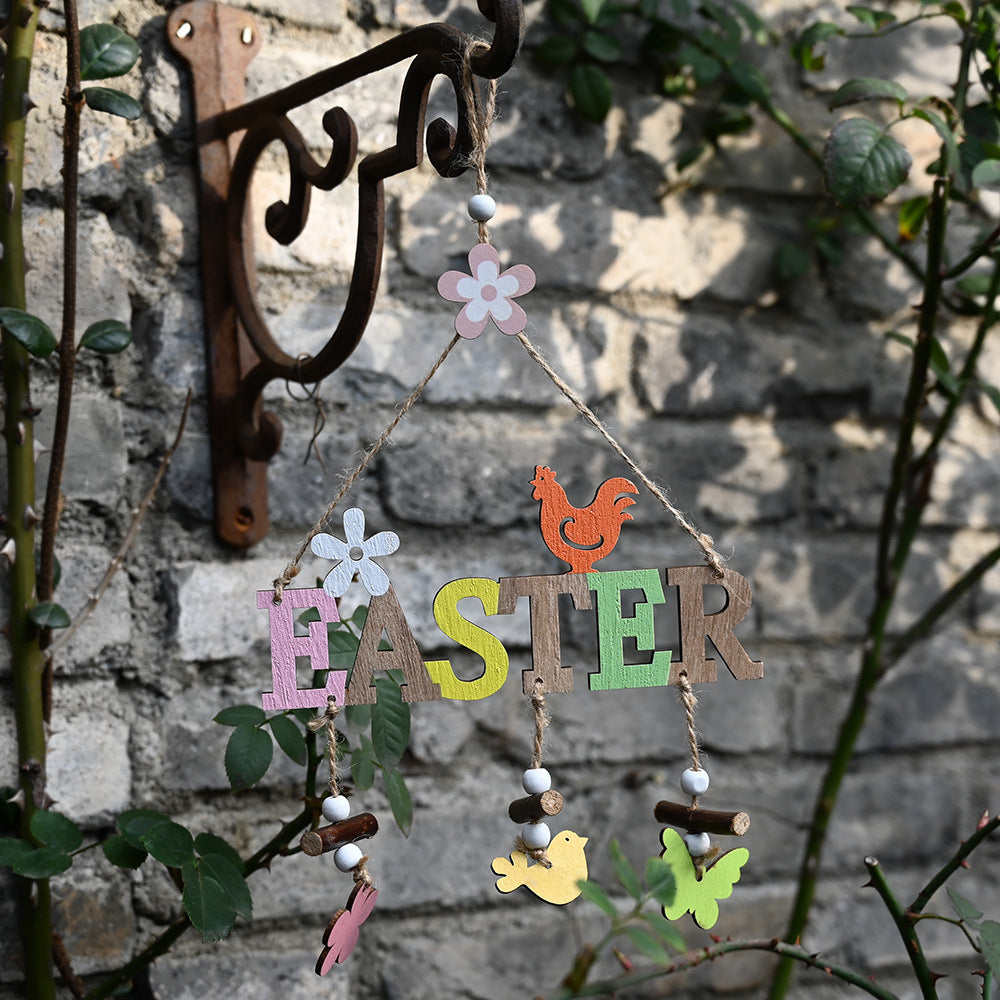 Wooden Nordic Easter and Spring Hanging Plaques