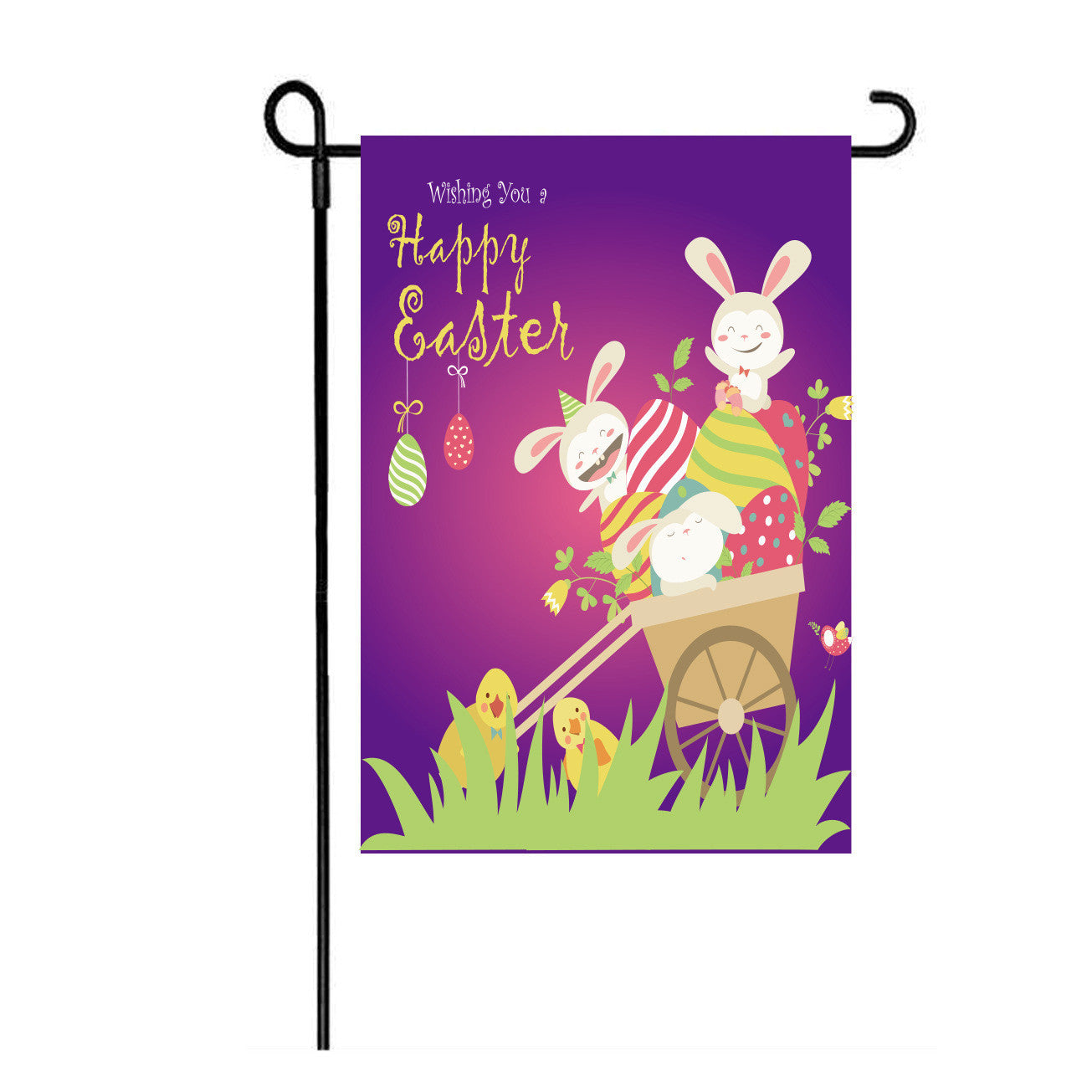 Easter Burlap Garden Flag