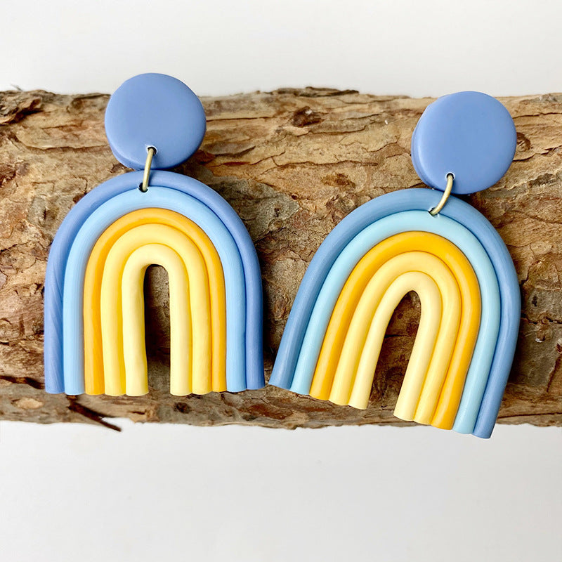 Soft Clay Rainbow Earrings