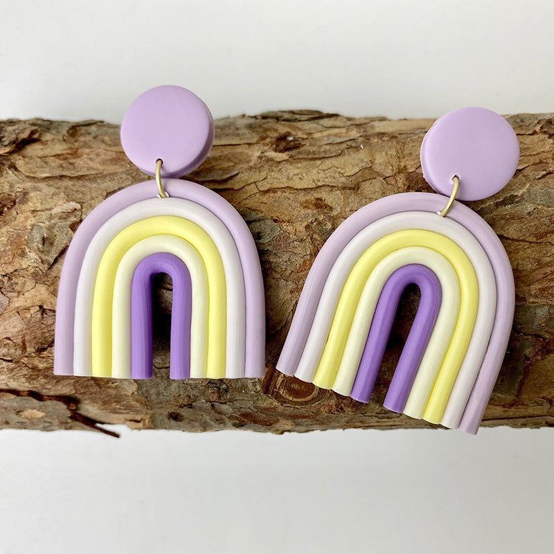 Soft Clay Rainbow Earrings