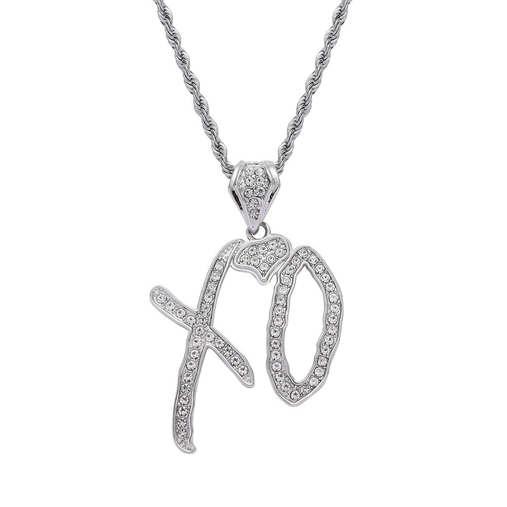 "Hugs and Kisses" - Simulated Diamond Necklace
