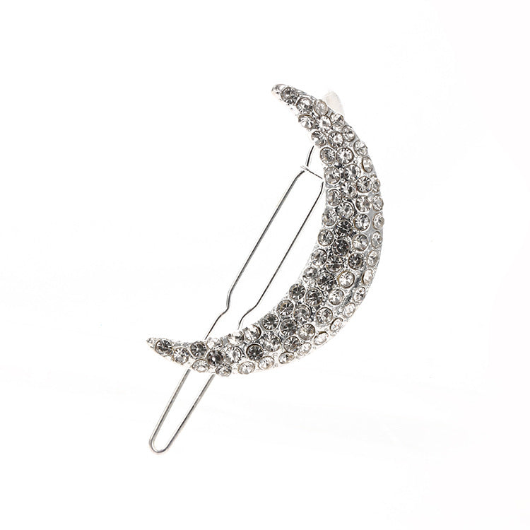 Zinc Alloy Rhinestone Moon Hairpin